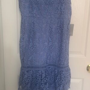 Elegant Blue Lace Dress